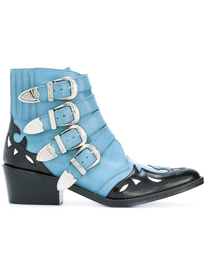 Toga Pulla Ankle Height Buckle Boots - Blue