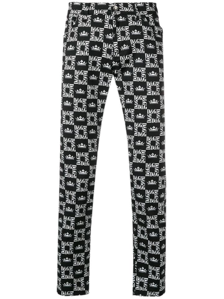 Dolce & Gabbana Logo Mosaic Trousers - Black