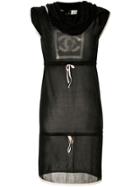 Chanel Pre-owned Sports Line Cowl Neck Drawstring Dress - Black