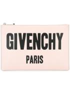 Givenchy Logo Printed Pouch, Women's, Nude/neutrals, Calf Leather