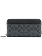 Coach Zip Around Logo Purse - Black