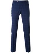 Pt01 - Plaid Trousers - Men - Polyester/spandex/elastane/wool - 54, Blue, Polyester/spandex/elastane/wool