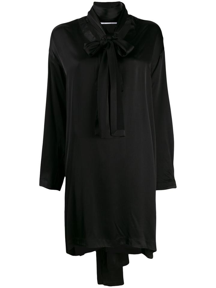 Marios Asymmetric Hem Dress - Black