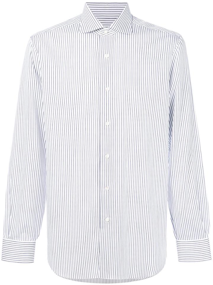 Barba Long Sleeved Stripe Shirt - Blue