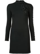 Red Valentino Buttoned Sleeves Mini Dress - Black