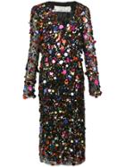 Carolina Herrera Sequin Wrap Dress - Multicolour