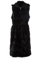 Liska Fur Waistcoat, Women's, Size: Small, Black, Leather/mink Fur
