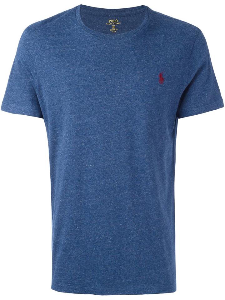 Polo Ralph Lauren Logo Embroidered T-shirt, Men's, Size: Large, Blue, Cotton