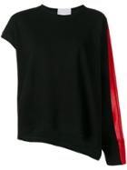 Lost & Found Rooms One Sleeve Striped Sweatshirt - Black