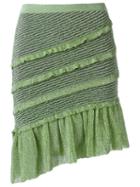Gig Ruffled Skirt, Women's, Size: Medium, Green, Polyamide/polyester/viscose