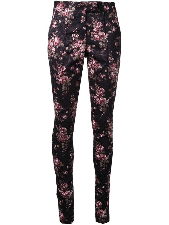 Strateas Carlucci Floral Print Pants, Women's, Size: Small, Black, Polyester