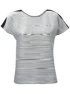 Armani Collezioni - Striped T-shirt - Women - Polyester/spandex/elastane - 40, Women's, Black, Polyester/spandex/elastane