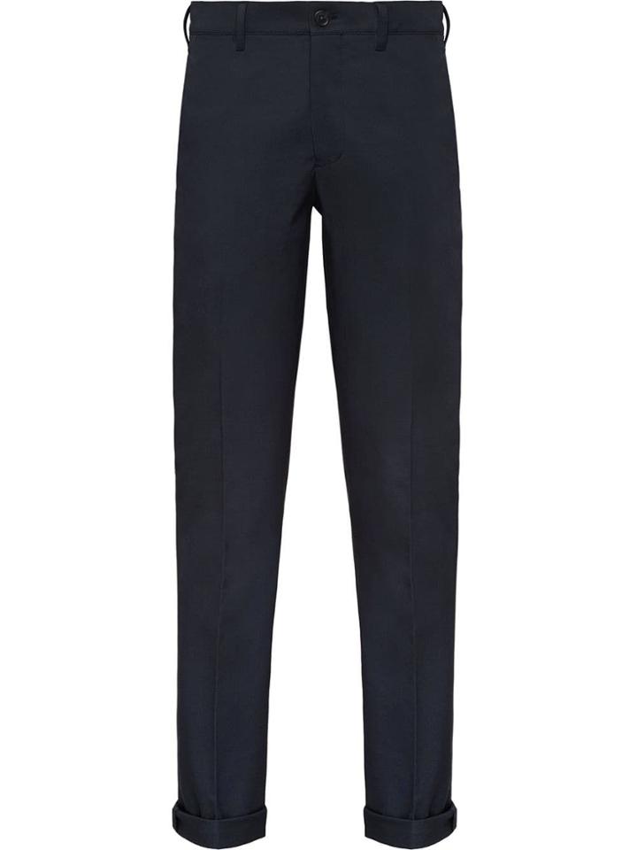 Prada Stretch Gabardine Trousers - Blue