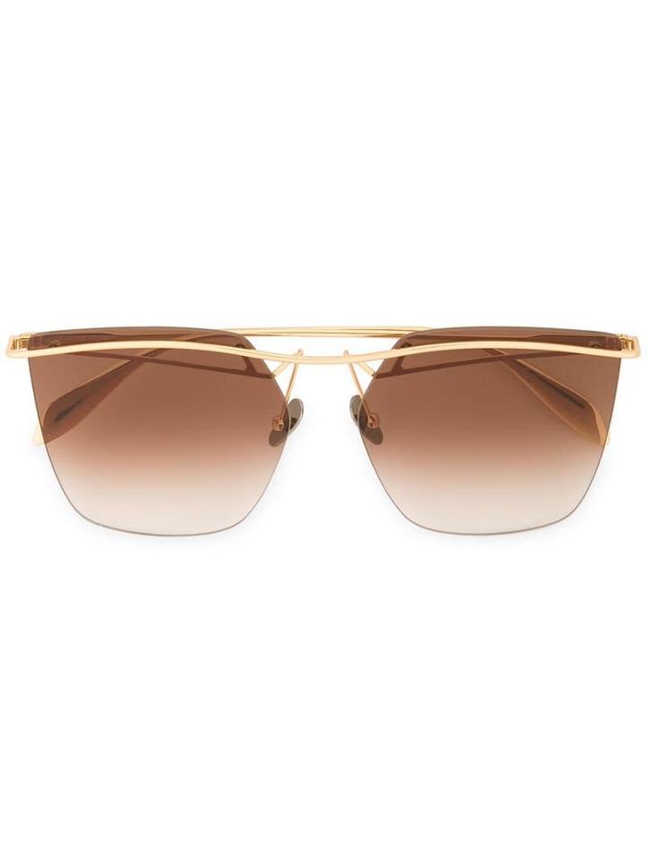 Alexander Mcqueen Eyewear Tinted Bar Sunglasses - Metallic