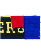 Versace Fringed Logo Scarf - Red