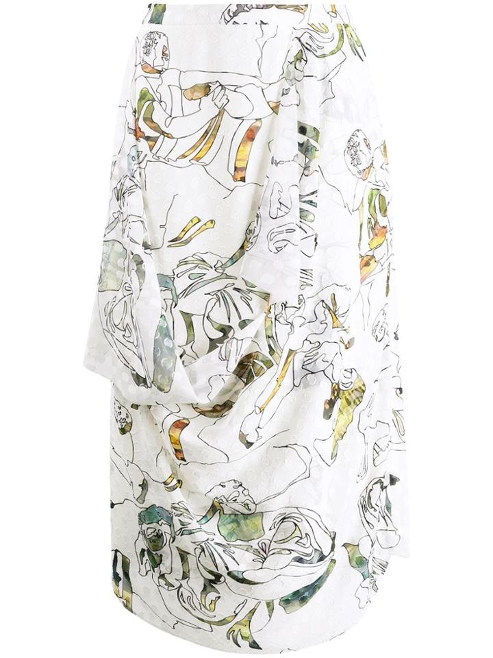 Chalayan Embroidered Skirt - White