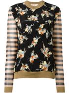 Marni - Floral Stripe Pattern Jumper - Women - Silk/cotton/polyamide - 40, Silk/cotton/polyamide