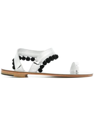 Álvaro Pom Pom Sandals - Metallic