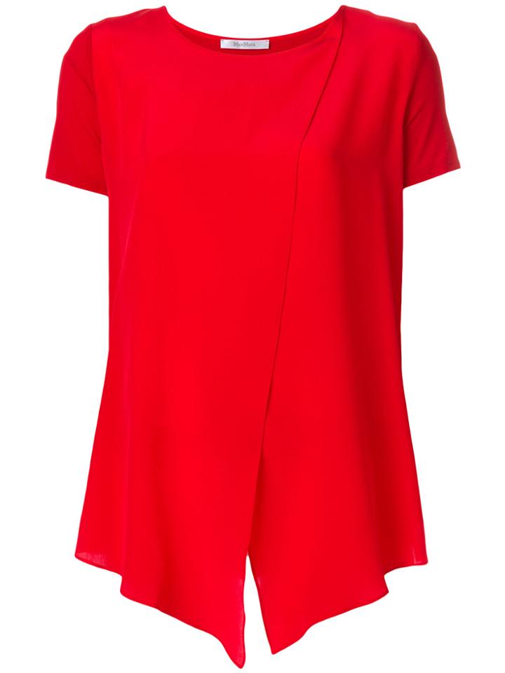 Max Mara Asymmetric Crossover Blouse - Red