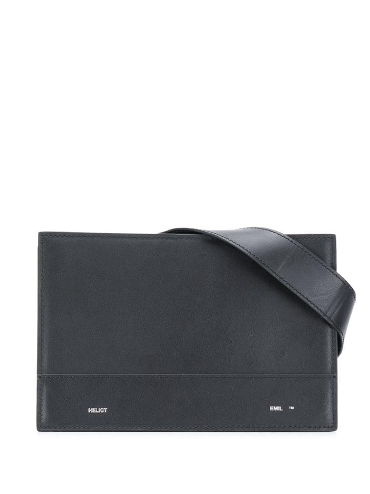 Heliot Emil Logo Plaque Belt Bag - Black