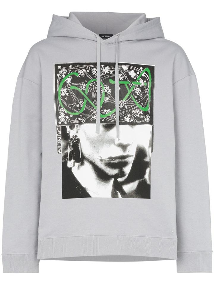 Raf Simons Clubber Graphic Print Hoodie - Grey