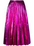 Gucci Pleated Metallic Skirt - Pink & Purple