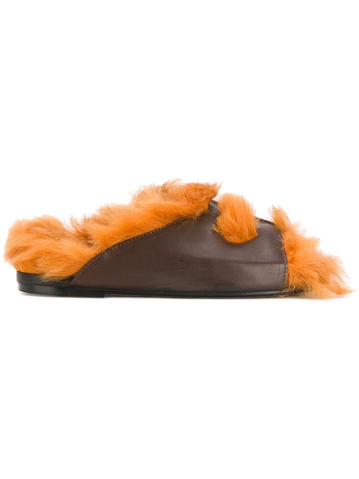Anya Hindmarch Shearling Sandals - Brown