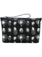 Alexander Mcqueen - Medium Peacock Feather Pouch - Men - Leather/polyamide - One Size, Black, Leather/polyamide