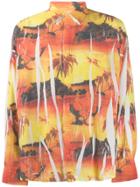 Doublet Graphic Print Fitted Shirt - Yellow
