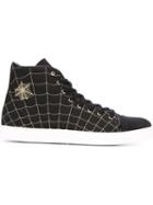 Charlotte Olympia Web Hi-top Sneakers, Men's, Size: 43, Black, Leather/cotton/rubber