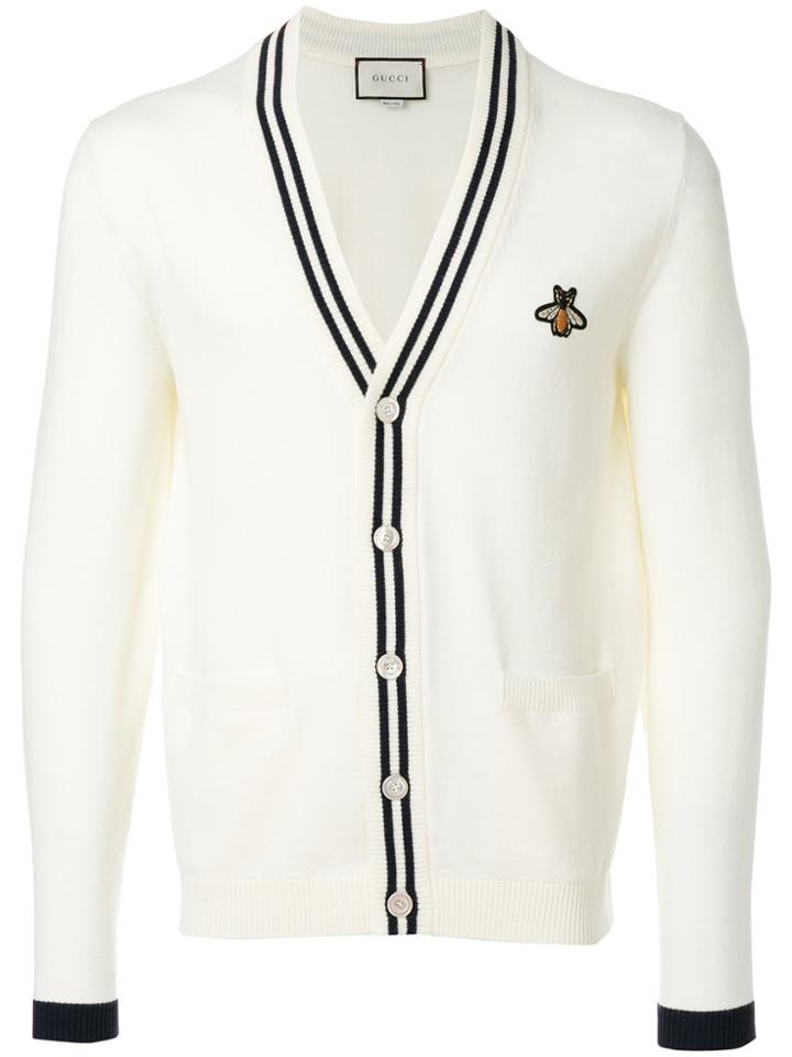 Gucci Bee Patch Cardigan - Nude & Neutrals