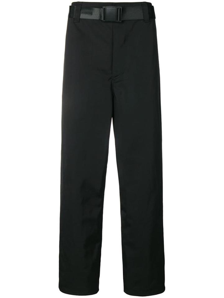 Wwwm Belted Wide-leg Trousers - Black