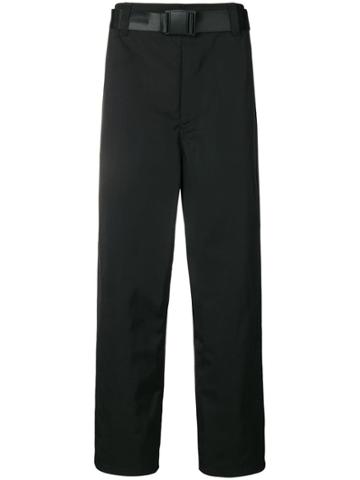Wwwm Belted Wide-leg Trousers - Black