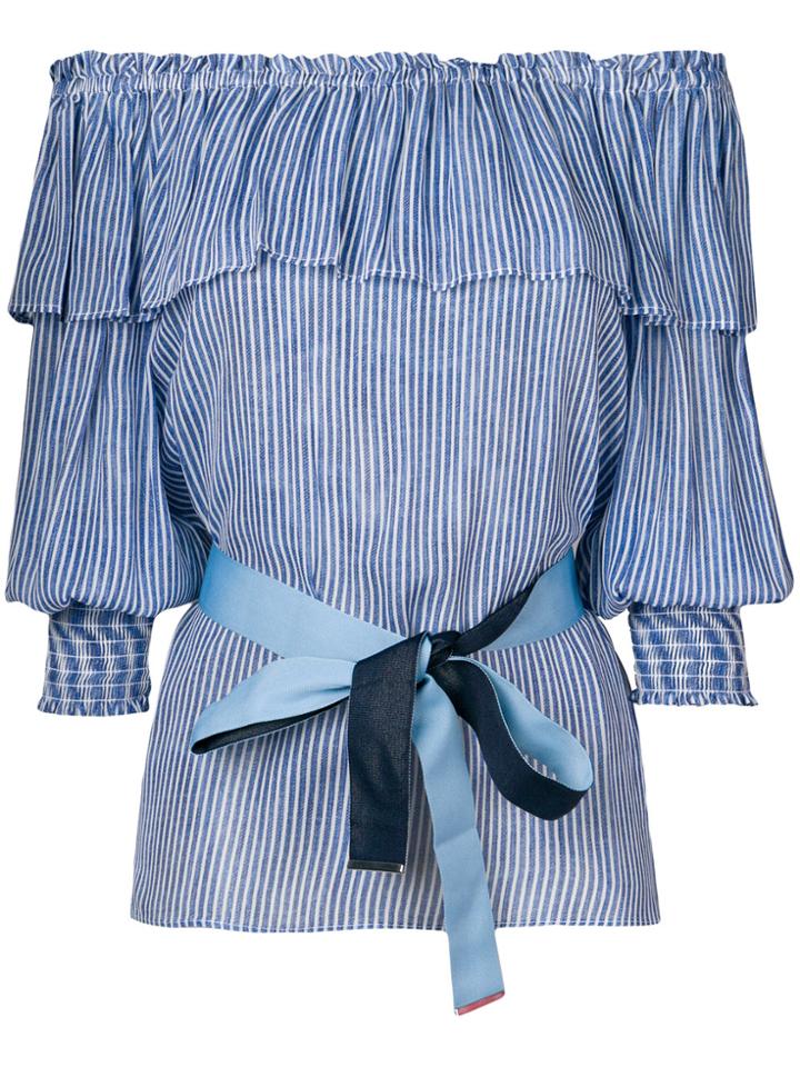 Pinko Off-shoulder Ruffle Top - Blue