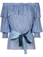 Pinko Off-shoulder Ruffle Top - Blue