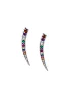 Gisele For Eshvi 18kt White Gold Gemstone Earrings, Women's, Metallic