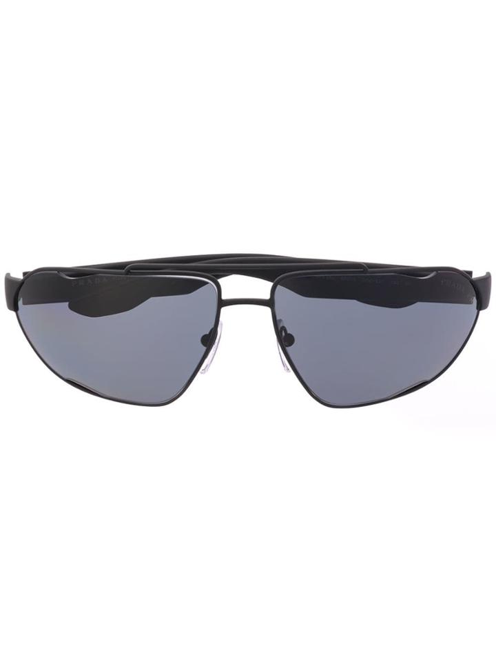 Prada Eyewear Oval Sunglasses - Black