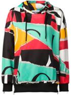 Moschino Abstract Print Hoodie, Women's, Size: 40, Green, Cotton/polyester