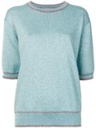 Marc Jacobs Metallic Knitted Top - Blue