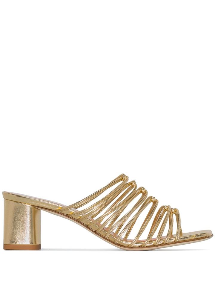 Aeyde Multi-strap Pearl Sandals - Metallic