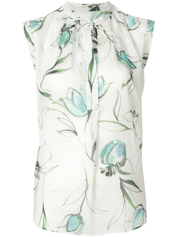 Tomorrowland Floral Sleeveless Top - White