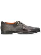Santoni Double Monk Strap Shoes - Grey