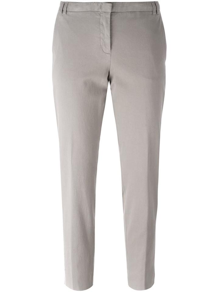Fabiana Filippi Pleated Tapered Trousers, Women's, Size: 42, Nude/neutrals, Cotton/spandex/elastane