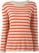 Chinti And Parker Breton Stripe Sweater, Women's, Size: Large, Nude/neutrals, Cashmere
