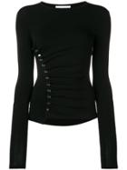 Paco Rabanne Stretch Button Up Top - Black