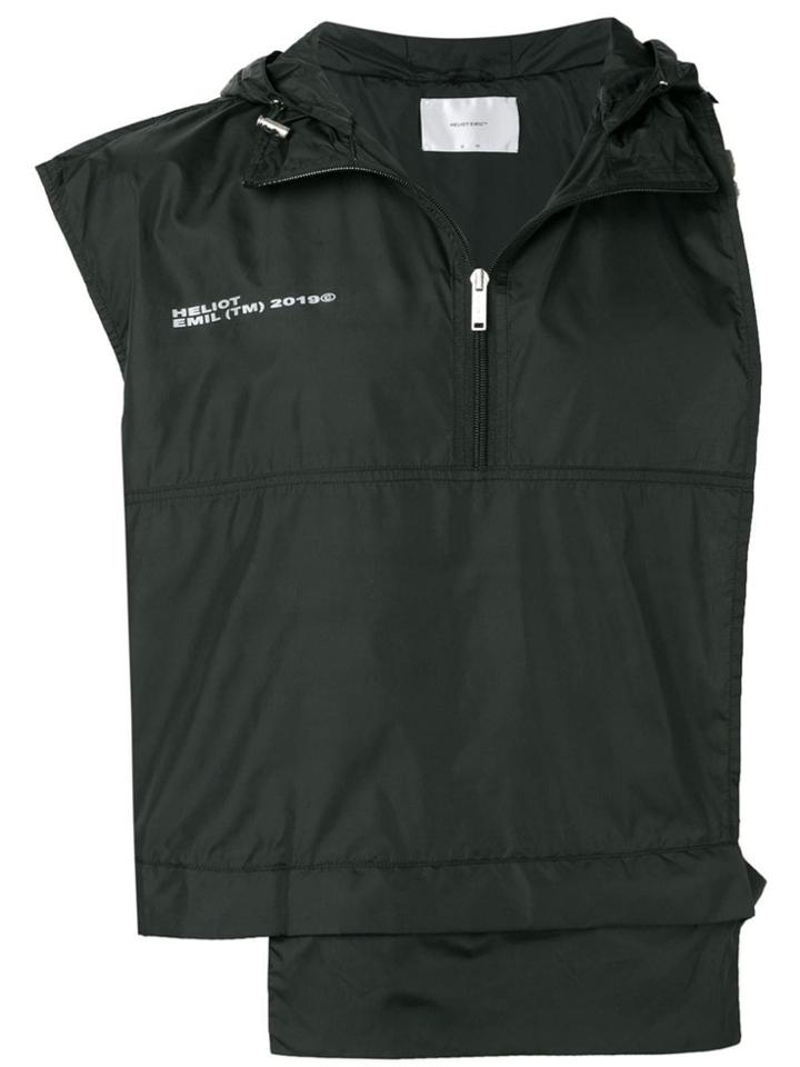 Heliot Emil Asymmetric Hooded Jacket - Black