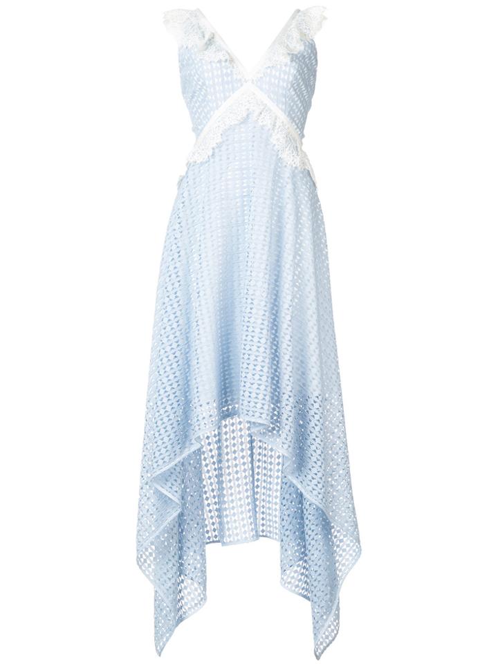 Nha Khanh Hi-low Hem Dress - Blue