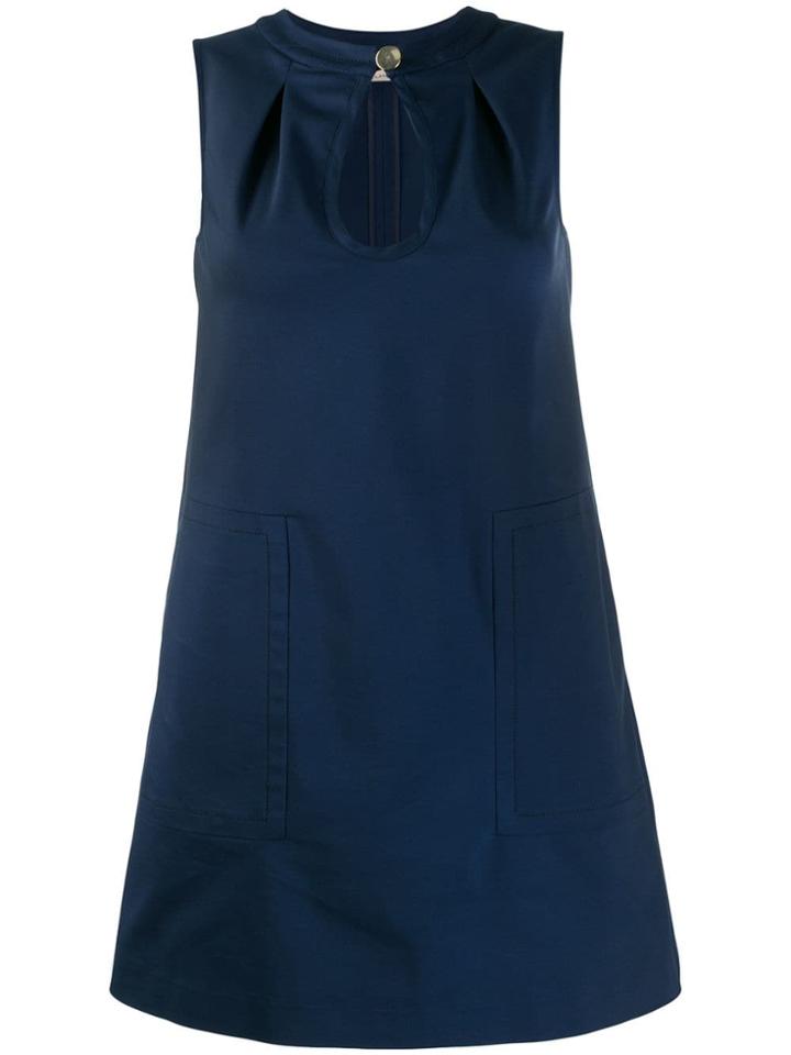 Blanca Keyhole Shift Dress - Blue