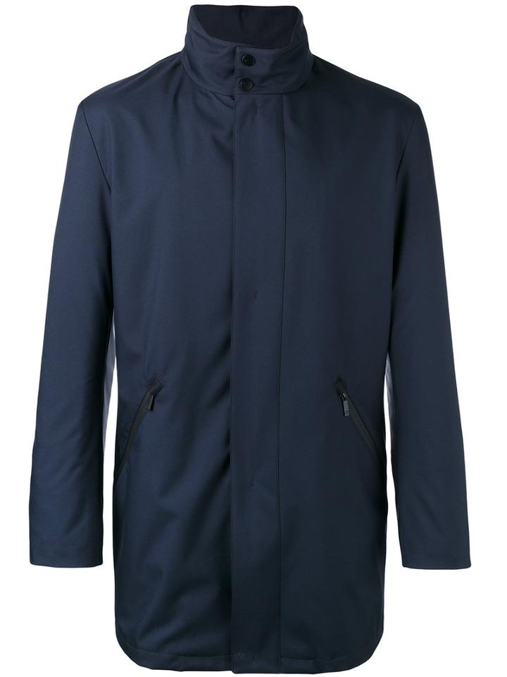 Giorgio Armani Single Breasted Coat, Men's, Size: 50, Blue, Polyester/polyamide