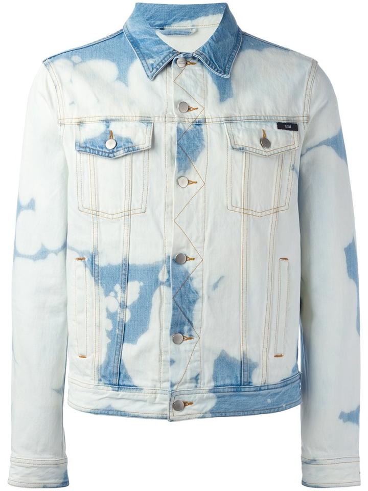Ami Alexandre Mattiussi Bleached Denim Jacket, Size: Xs, Blue, Cotton